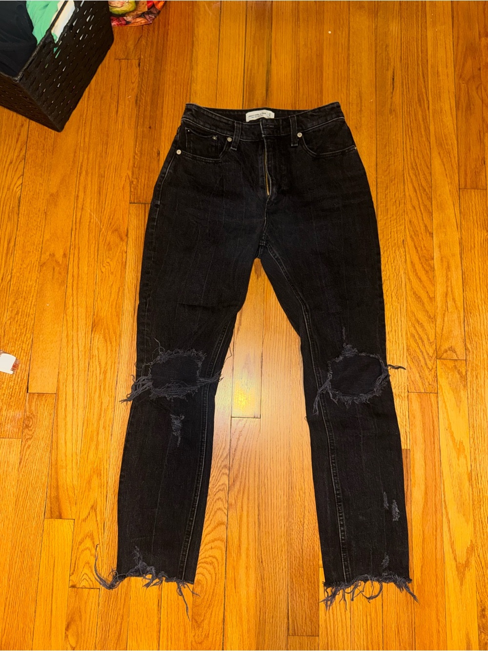 Abercrombie Black Ripped Jeans